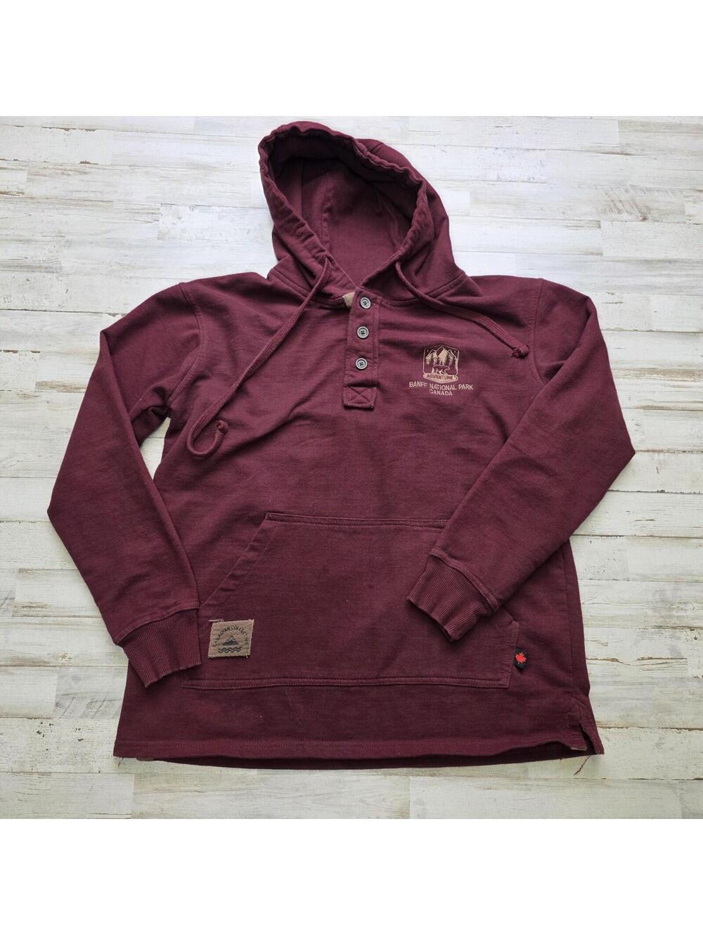 Banff National Park 1/4 Button Hoodie Banff Canada National Park Size SM
